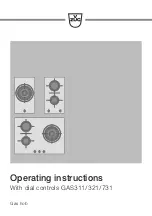 Предварительный просмотр 1 страницы V-ZUG GAS321 Series Operating Instructions Manual