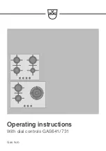 V-ZUG GAS641 Operating Instructions Manual предпросмотр