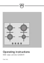 Preview for 1 page of V-ZUG GAS641GKAZ Operating Instructions Manual