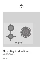 Предварительный просмотр 1 страницы V-ZUG GAS731GK Operating Instructions Manual