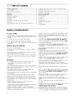 Preview for 2 page of V-ZUG GK11TGA Operating Instructions Manual