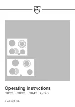 V-ZUG GK22 Series Operating Instructions Manual preview