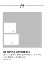 Preview for 1 page of V-ZUG GK37TIMSF Operating Instructions Manual