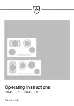 V-ZUG GK45TEASF Operating Instructions Manual preview