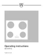 V-ZUG GK45TEG Series Operating Instructions Manual preview