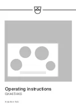 Preview for 1 page of V-ZUG GK46TIAKS Operating Instructions Manual