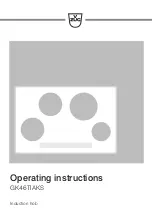 V-ZUG GK46TIAKS Operating Instructions Manual preview