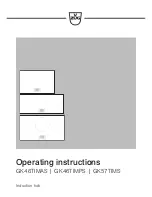 V-ZUG Maxi-Flex GK46TIMAS Operating Instructions Manual preview