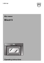 V-ZUG Miwell S Series Operating Instructions Manual preview