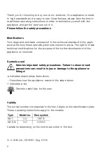 Preview for 2 page of V-ZUG Miwell S Series Operating Instructions Manual