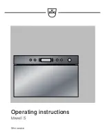 Preview for 1 page of V-ZUG Miwell S Operating Instructions Manual