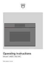 V-ZUG Miwell V600 38 Operating Instructions Manual preview