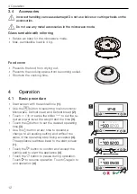 Preview for 12 page of V-ZUG Miwell V600 38 Operating Instructions Manual