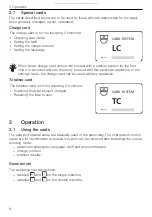 Предварительный просмотр 8 страницы V-ZUG Optima 2 Operating Instructions Manual