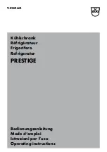 V-ZUG Prestige Operating Instructions Manual preview