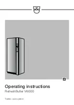 V-ZUG RefreshButler V6000 Operating Instructions Manual предпросмотр