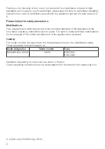 Предварительный просмотр 2 страницы V-ZUG RefreshButler V6000 Operating Instructions Manual