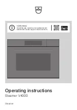 Предварительный просмотр 1 страницы V-ZUG Steamer V4000 Operating Instructions Manual