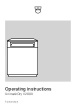 Предварительный просмотр 1 страницы V-ZUG UnimaticDry V2000 Operating Instructions Manual