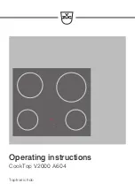 Preview for 1 page of V-ZUG V2000 A604 Operating Instructions Manual