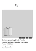 V-ZUG V600 8UN Operating Instructions Manual preview