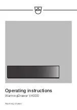 V-ZUG WarmingDrawer V4000 Operating Instructions Manual предпросмотр