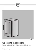 Preview for 1 page of V-ZUG Winecooler 60 Operating Instructions Manual