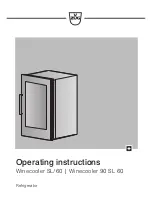 V-ZUG Winecooler  90 SL 60 Operating Instructions Manual preview