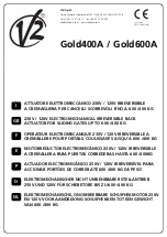 Preview for 1 page of V2 Gold400A Series Manual