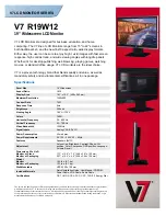 Preview for 1 page of V7 R19W12 Specifications