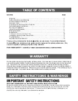 Preview for 2 page of Vacmaster VBV809PF Operator'S Manual