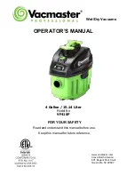 Vacmaster VF410P User Manual preview