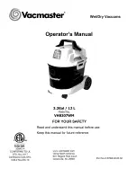 Vacmaster VHB307WM Operator'S Manual preview