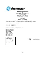 Preview for 16 page of Vacmaster VMVQ1530SWDC Operator'S Manual