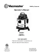 Предварительный просмотр 1 страницы Vacmaster VQ407S-A Operator'S Manual