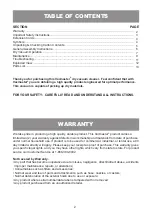 Preview for 2 page of Vacmaster VZA306P 0201 Operator'S Manual