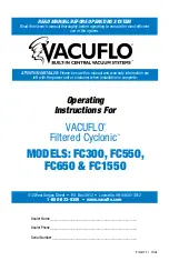 Vacuflo FC1550 Operating Instructions Manual preview