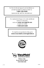 Preview for 12 page of VacuMaid UV100 Owner'S Manual