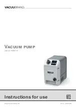 Предварительный просмотр 1 страницы vacuubrand VACUU-PURE 10 Instructions For Use Manual