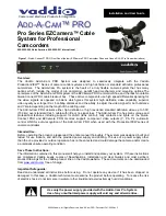 Preview for 1 page of VADDIO ADD-A-CAM PRO Installation And User Manual