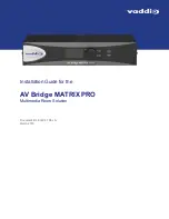 VADDIO AV BRIDGE MATRIX PRO Installation Manual preview