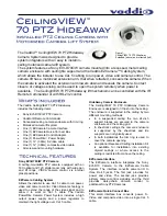 VADDIO CeilingVIEW 70 PTZ HideAway Technical Specifications предпросмотр