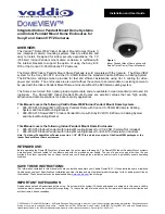 Предварительный просмотр 1 страницы VADDIO Domeview Installation And User Manual