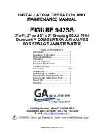 Preview for 1 page of Vag GA 942SS Installation, Operation And Maintenance Manual