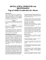 Preview for 2 page of Vag GA 942SS Installation, Operation And Maintenance Manual