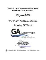 Preview for 12 page of Vag GA INDUSTRIES 905 Installation, Operation And Maintenance Manual