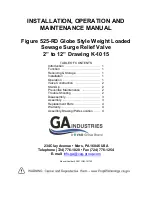 Vag GA INDUSTRIES Figure 525-RD Installation, Operation And Maintenance Manual предпросмотр