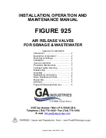 Vag GA INDUSTRIES FIGURE 925 Installation, Operation And Maintenance Manual предпросмотр