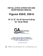 Предварительный просмотр 1 страницы Vag GA Industries Figure 930-D Installation, Operation And Maintenance Manual