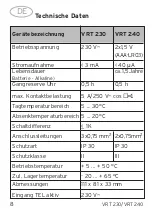 Preview for 8 page of Vaillant VRT 230 Operating and Manual